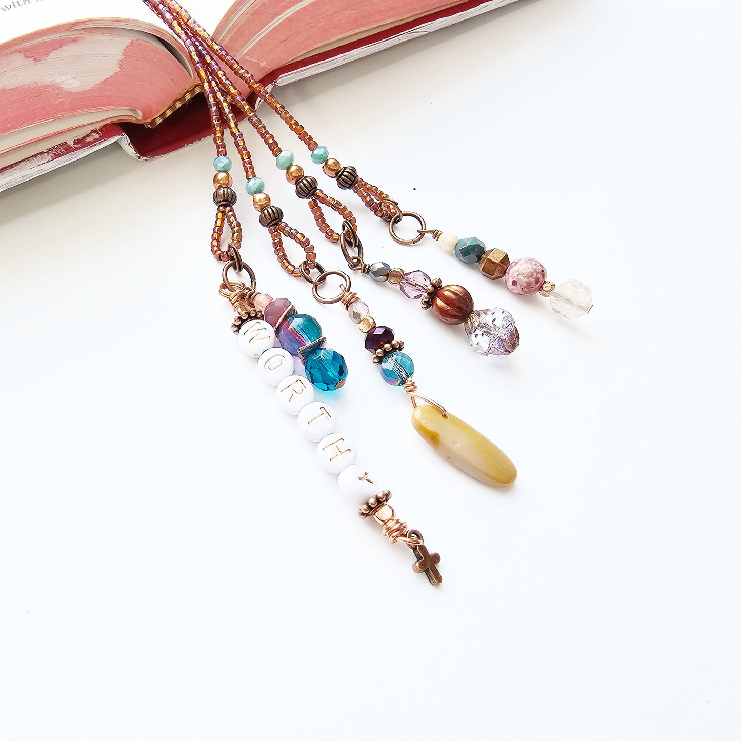 I Am Worthy 4-strand Beaded Bible Bookmark
