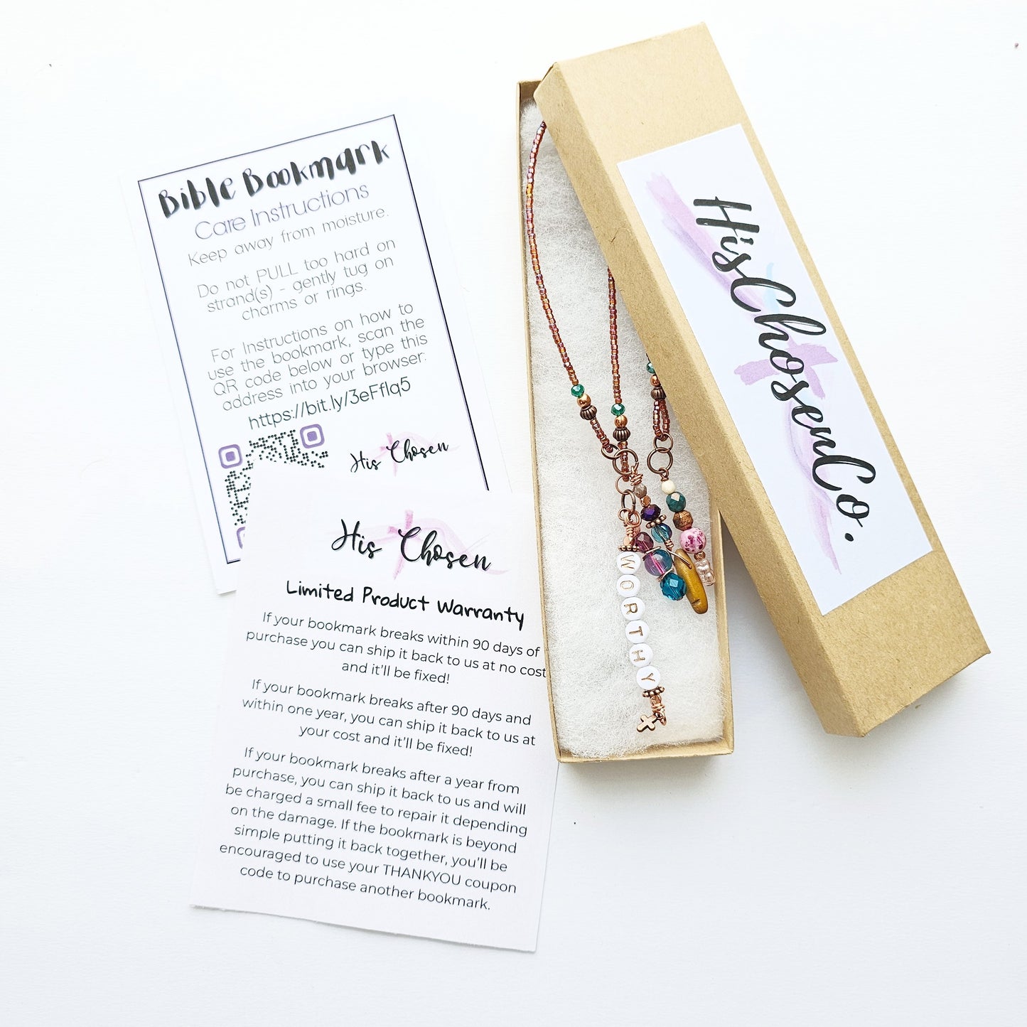 I Am Worthy 4-strand Beaded Bible Bookmark