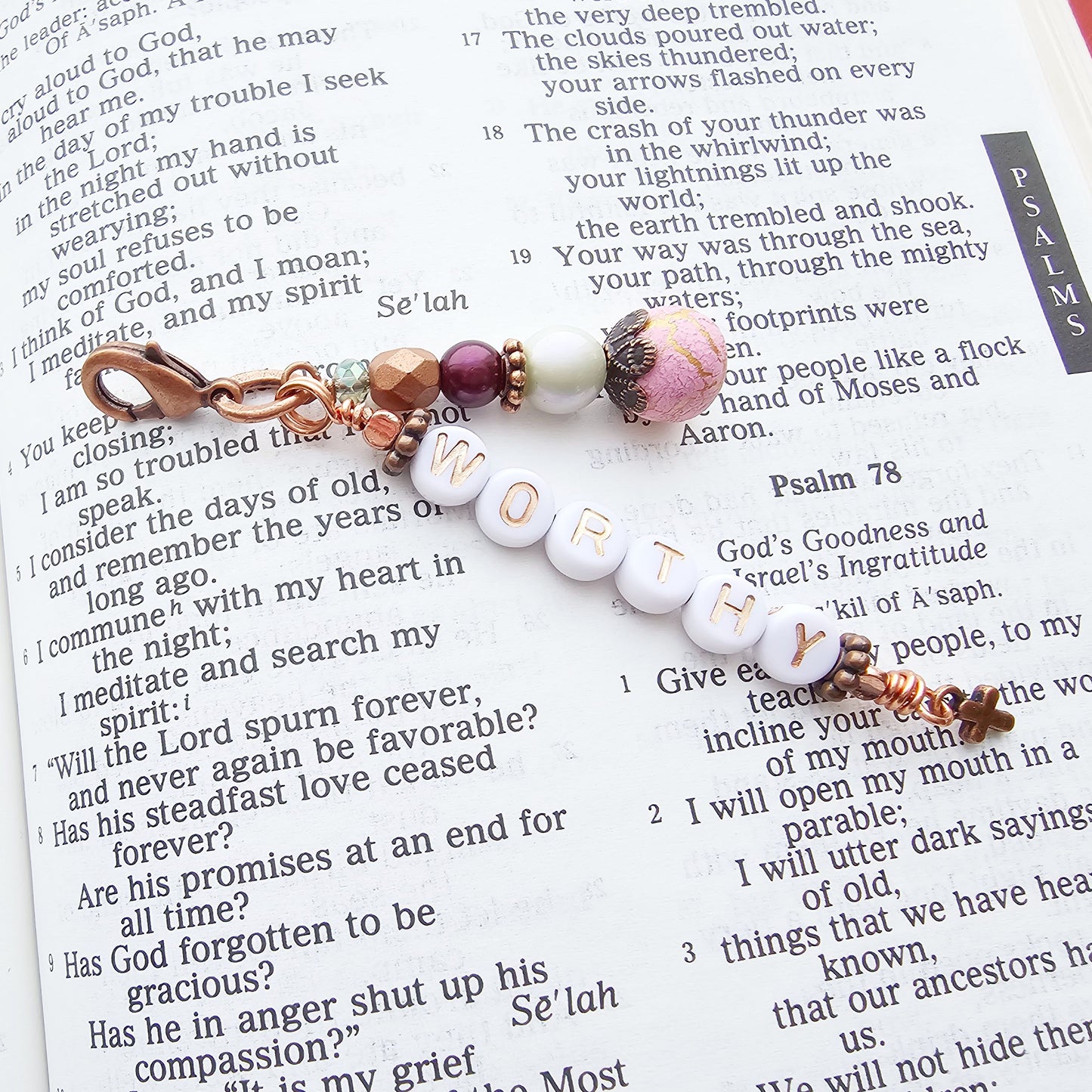 I Am Worthy Word charm Clip-on accessory for women