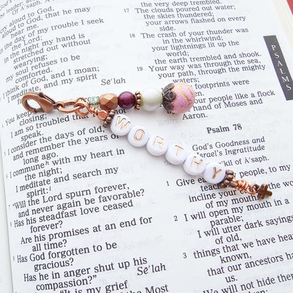 I Am Worthy Word charm Clip-on accessory for women