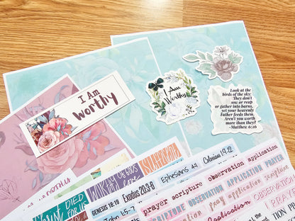 I Am Worthy Bible Journaling Sticker set
