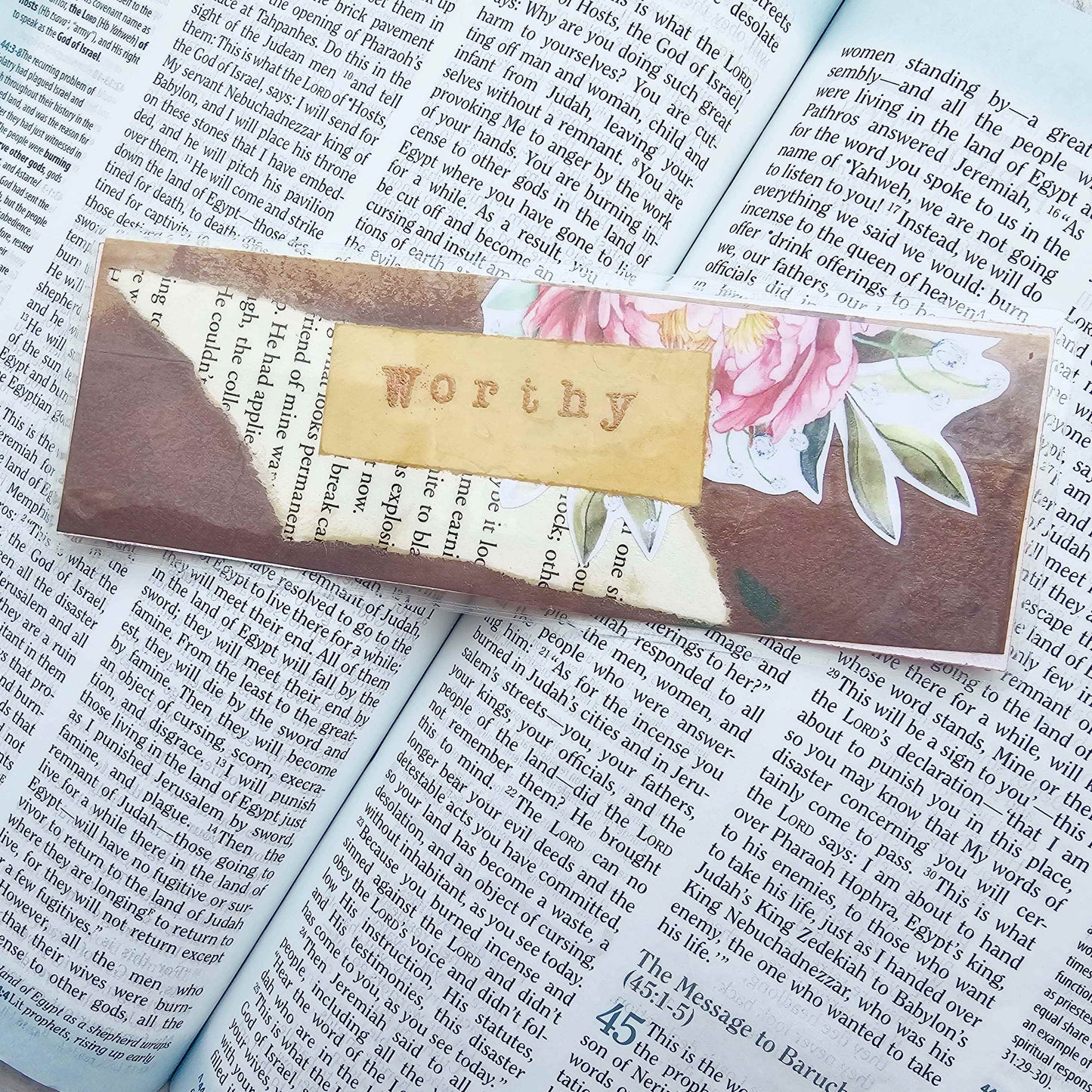 I Am Worthy Bookmark Handmade OOAK