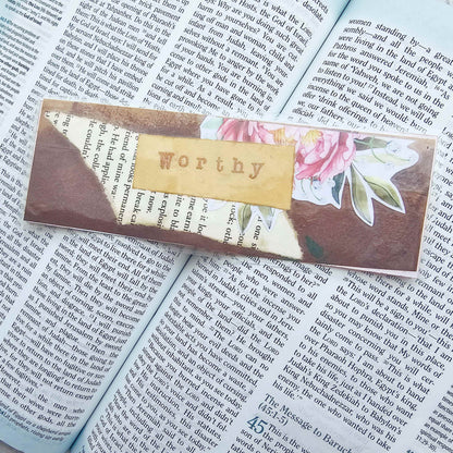 I Am Worthy Bookmark Handmade OOAK