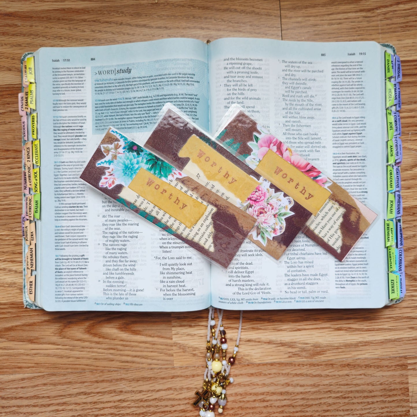 I Am Worthy Bookmark Handmade OOAK