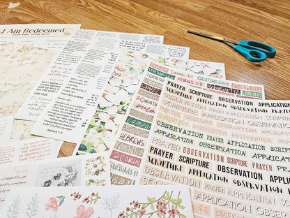 I Am Redeemed Bible Journaling Sticker set