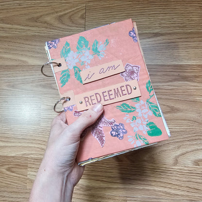 I Am Redeemed Creative bible study Handmade Journal Kit with Ephemera