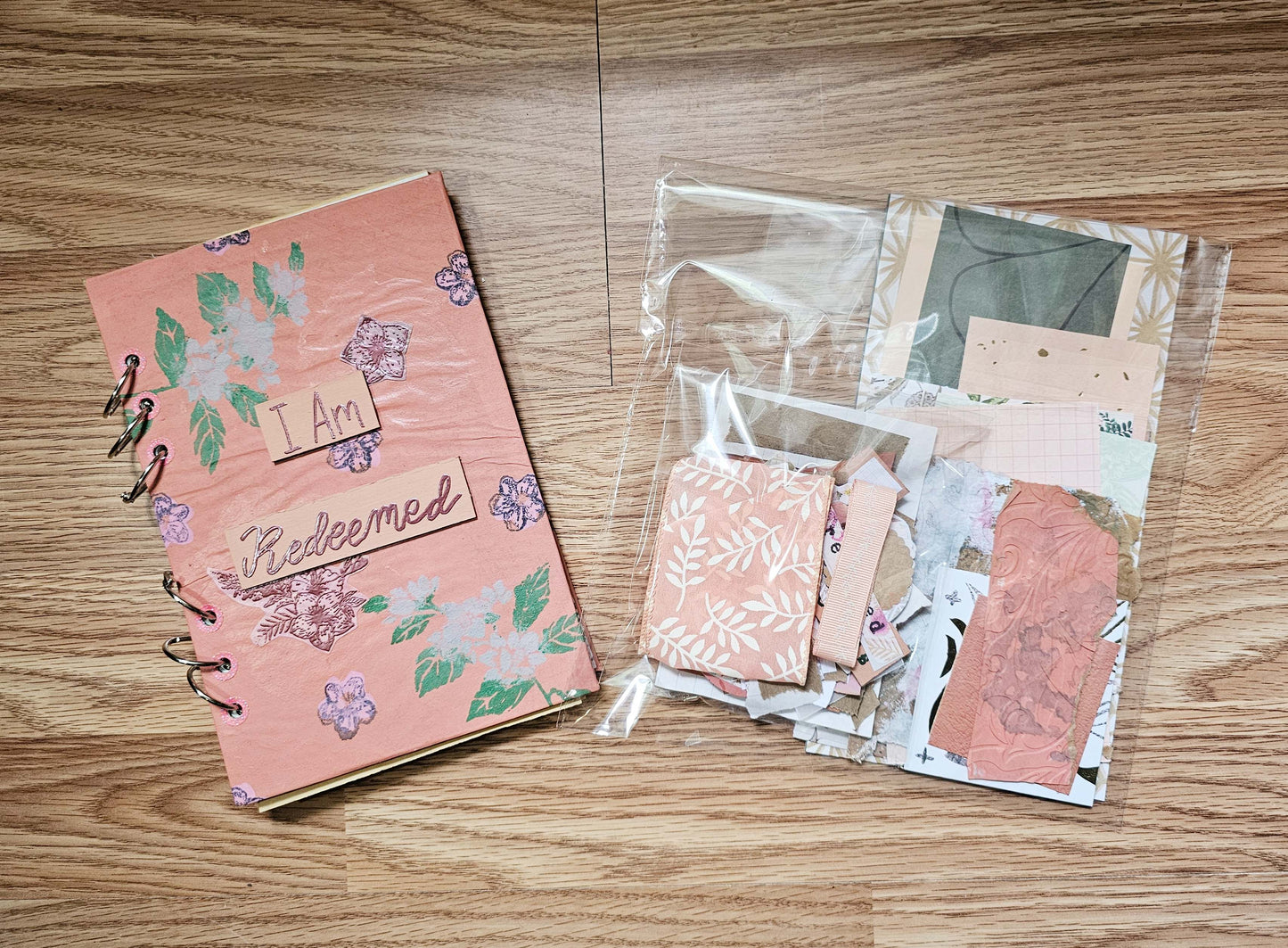 I Am Redeemed Creative bible study Handmade Journal Kit with Ephemera