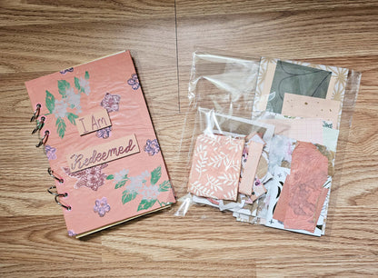 I Am Redeemed Creative bible study Handmade Journal Kit with Ephemera