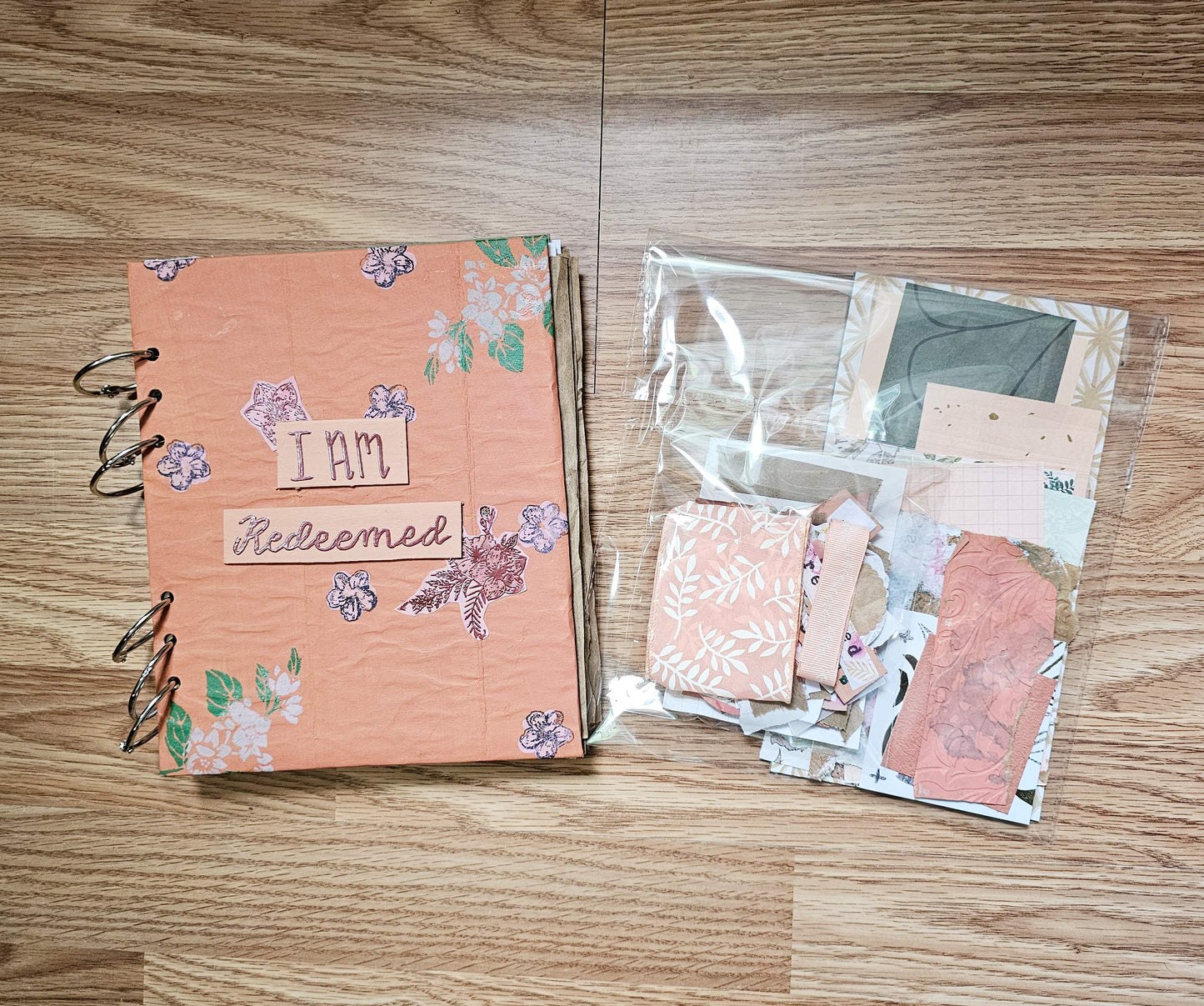 I Am Redeemed Creative bible study Handmade Journal Kit with Ephemera