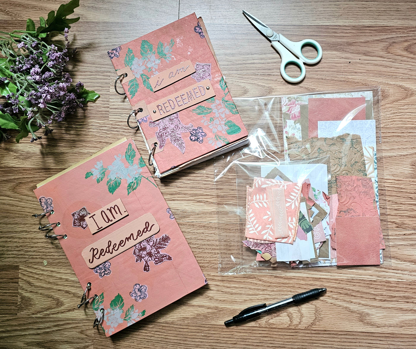 I Am Redeemed Creative bible study Handmade Journal Kit with Ephemera