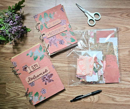I Am Redeemed Creative bible study Handmade Journal Kit with Ephemera