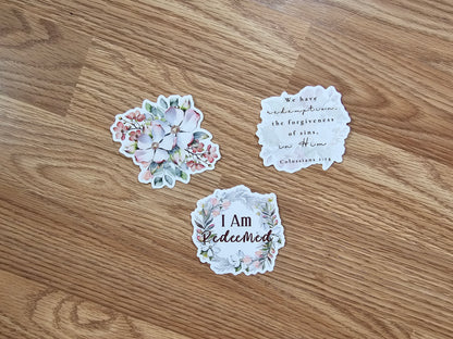 I Am Redeemed Vinyl Stickers - 3 pack