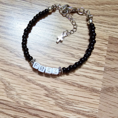 Custom Beaded Single Strand Word Bracelet for Christian women