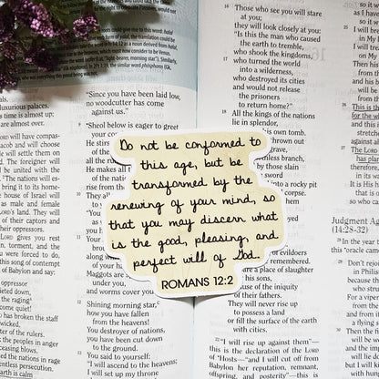 Romans 12:2 Bible Verse Vinyl Sticker Decal