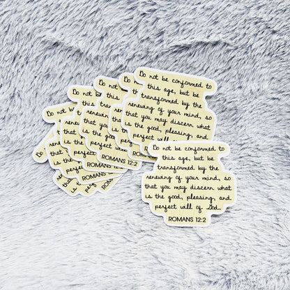 Romans 12:2 Bible Verse Vinyl Sticker Decal