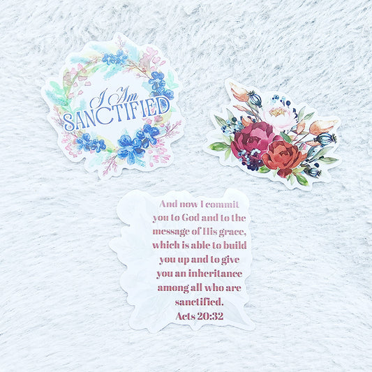 I Am Sanctified Vinyl Stickers - 3 pack