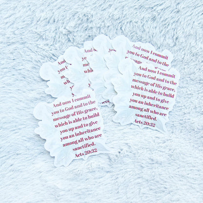 Acts 20:32 Bible verse Waterproof Vinyl Sticker
