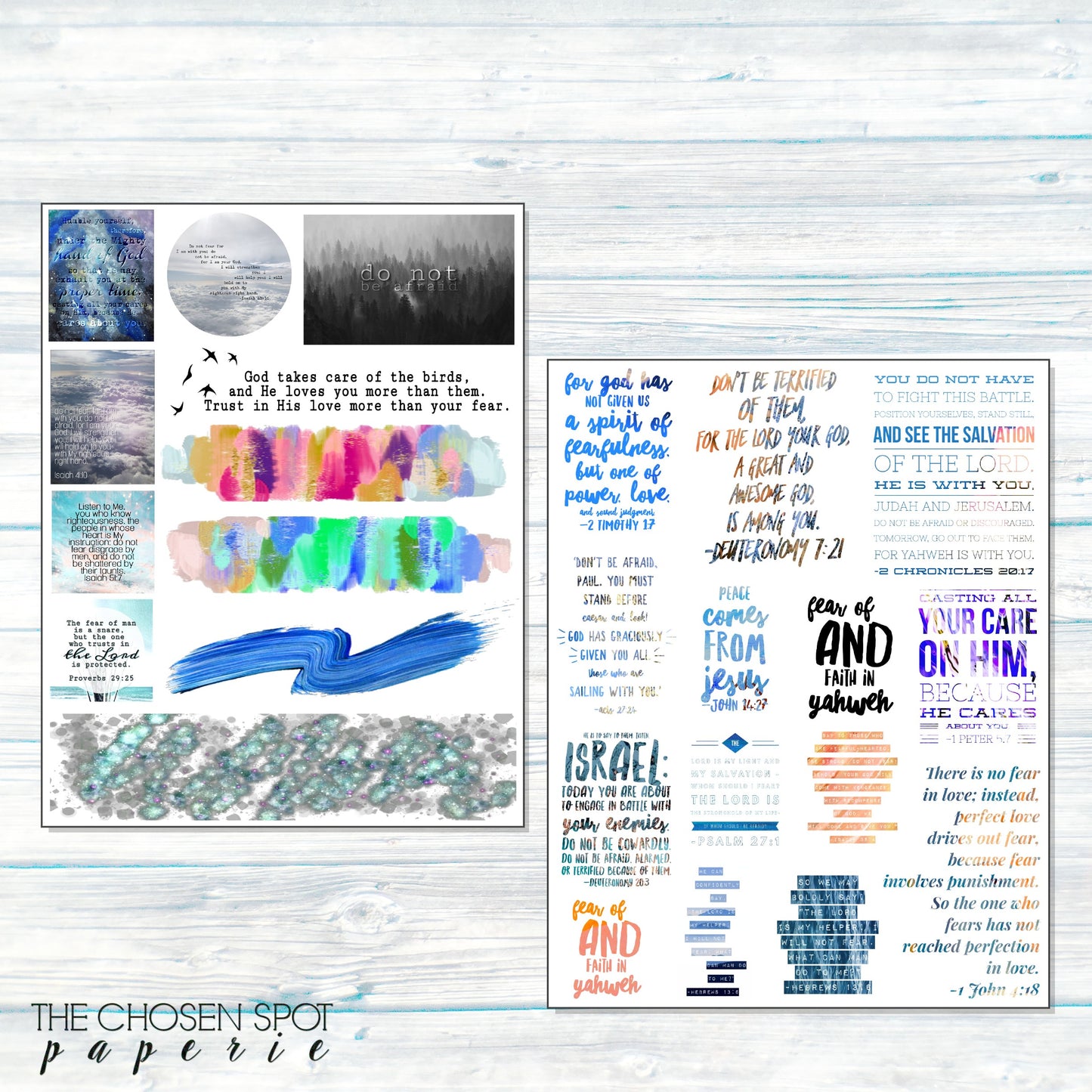 Fighting Fear Bible Journaling Stickers