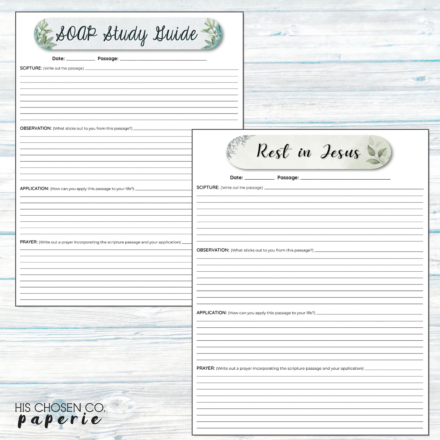 Rest in Jesus Bible SOAP Study Pack