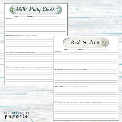 Rest in Jesus Bible SOAP Study Pack