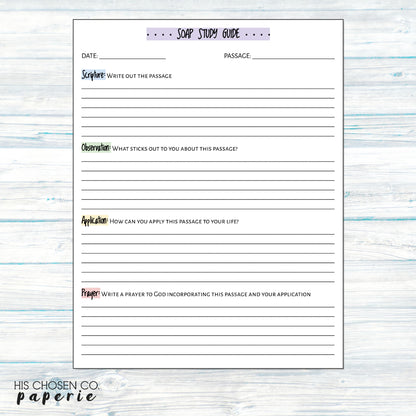 Who I Am in Christ Bible SOAP Study Guide Set - 12 studies - Instant download