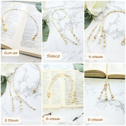 Neutral Mix and Gold Beaded Bible Bookmark