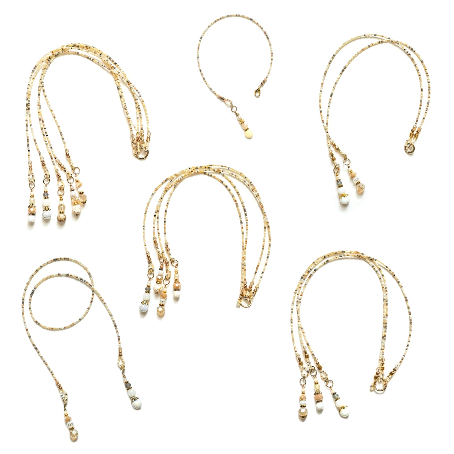 Neutral Mix and Gold Beaded Bible Bookmark