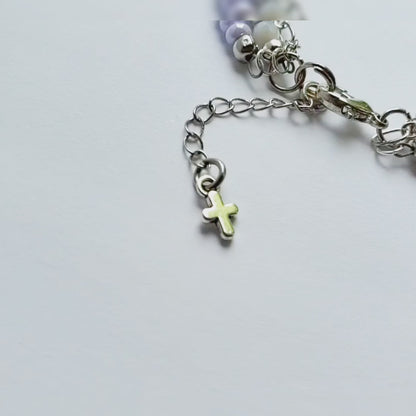 Purple and Silver 3-Strand Who I Am Bracelet for women
