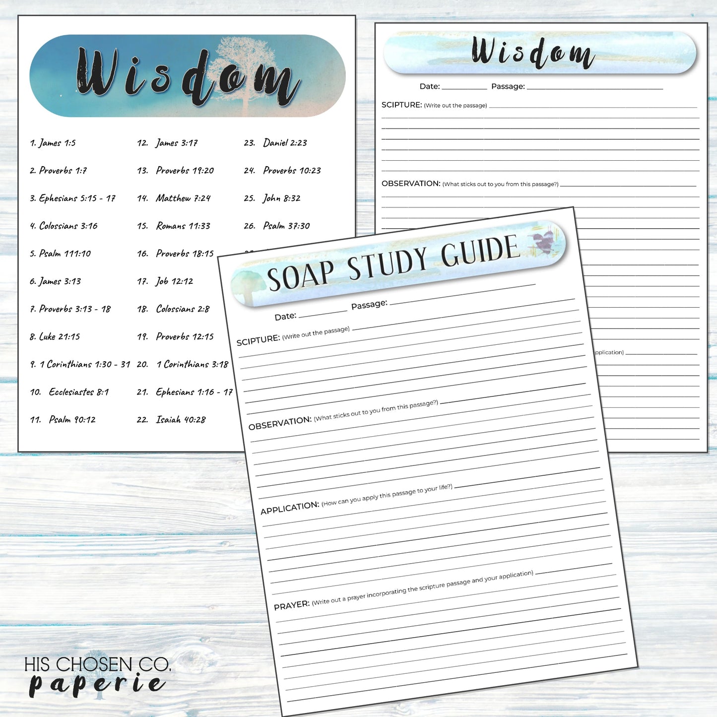Wisdom of God Bible SOAP Study Pack